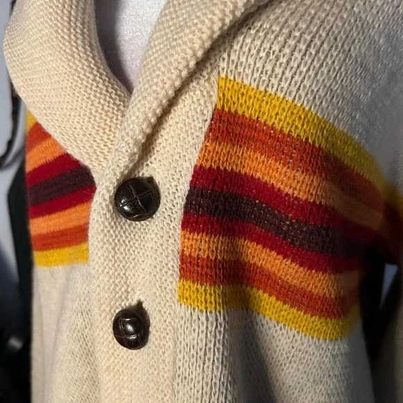 Vintage 1970s Pendleton Creme Western Wear Cardigan Sweater - Picture 6 of 8
